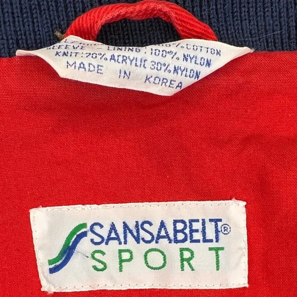 Vintage Mens Sansabelt Sport Jacket Red Full Zip Coat Pockets Size Medium